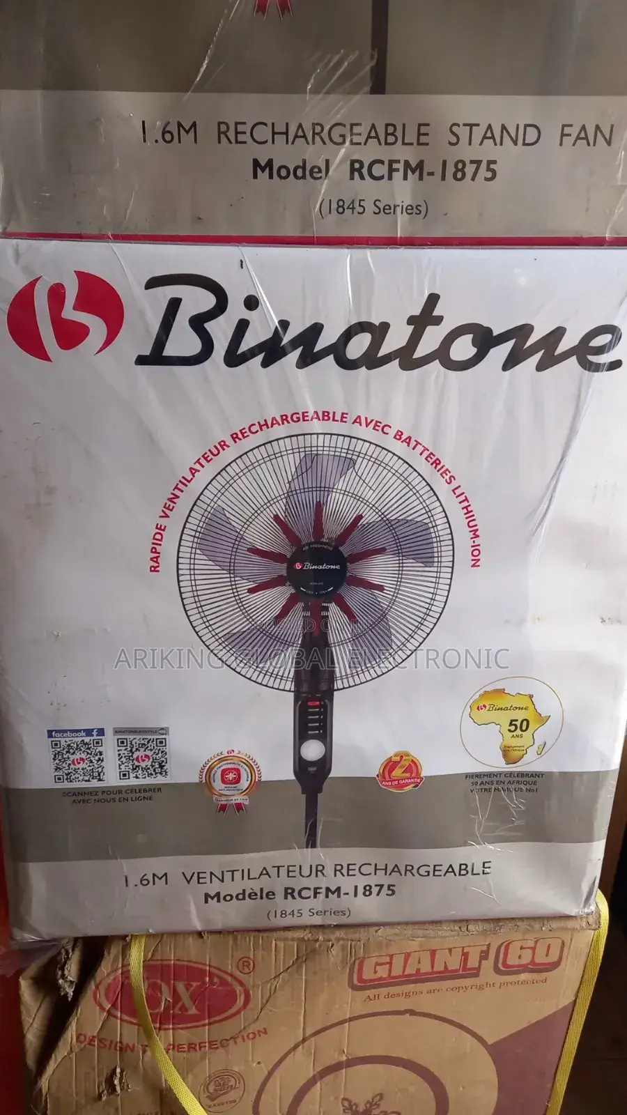 Binatone Rechargeable Fan 18inch
