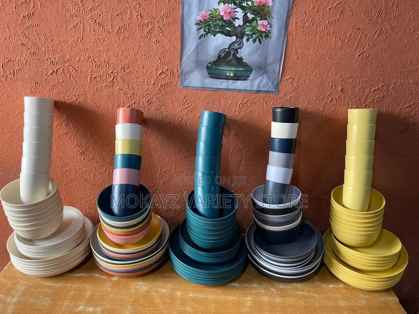 24pcs/Set Healthy Eco-Friendly Thickened Plastic Dinnerware