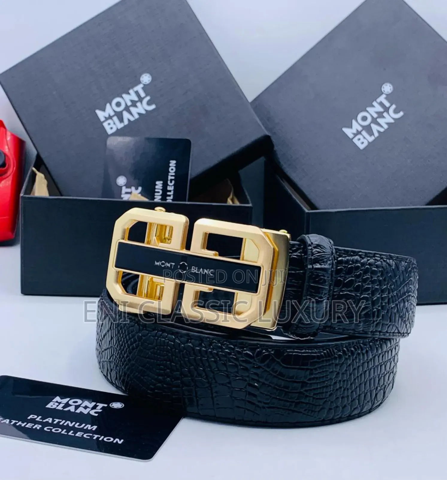 Original Luxury Designer Leather Belts Mont Blanc