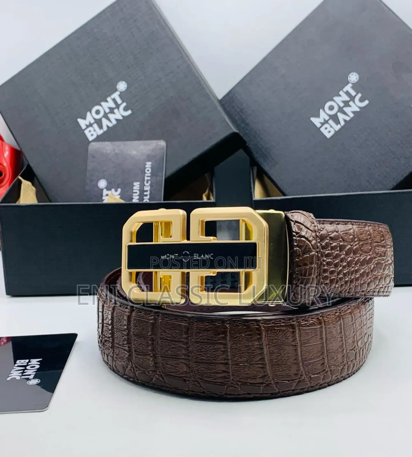 Original Luxury Designer Leather Belts Mont Blanc