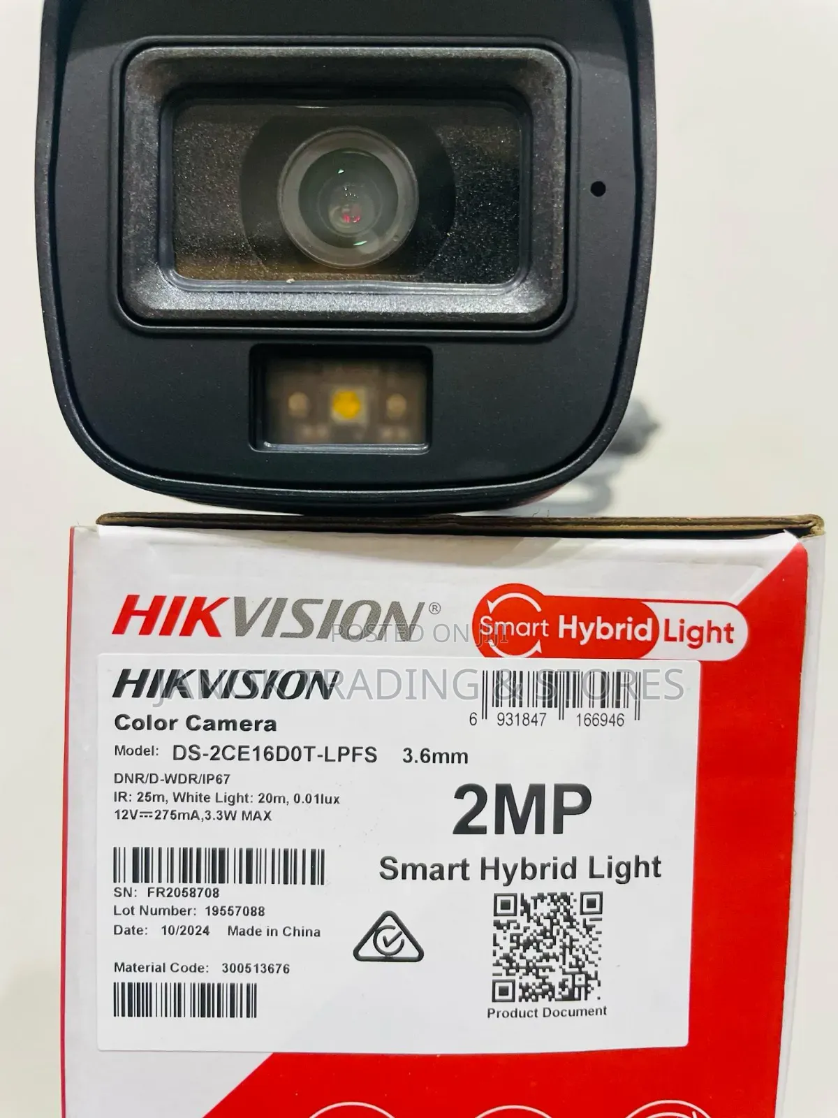 Hikvision Color Camera 2mp 3.6mm Lens Ds-2ce16d0t-lpfs