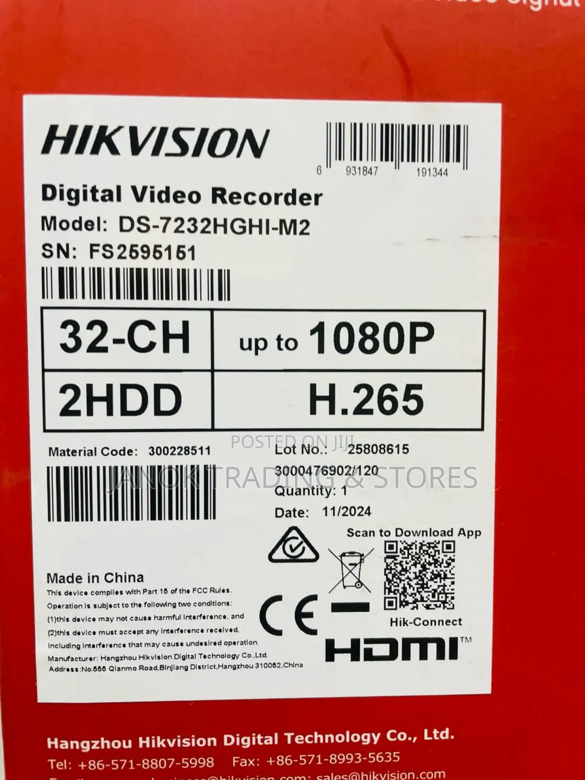 Hikvision
32-channel Turbo Hd Dvr 7200 Series Ds-7232hghi-m2
