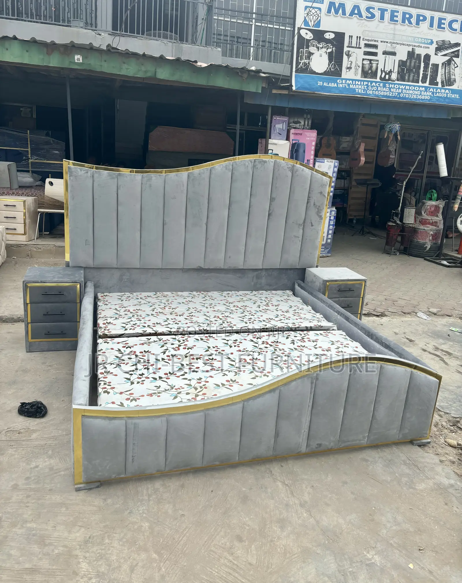 Curved Upholstery Padded HDF 6 by 6 Bedframe