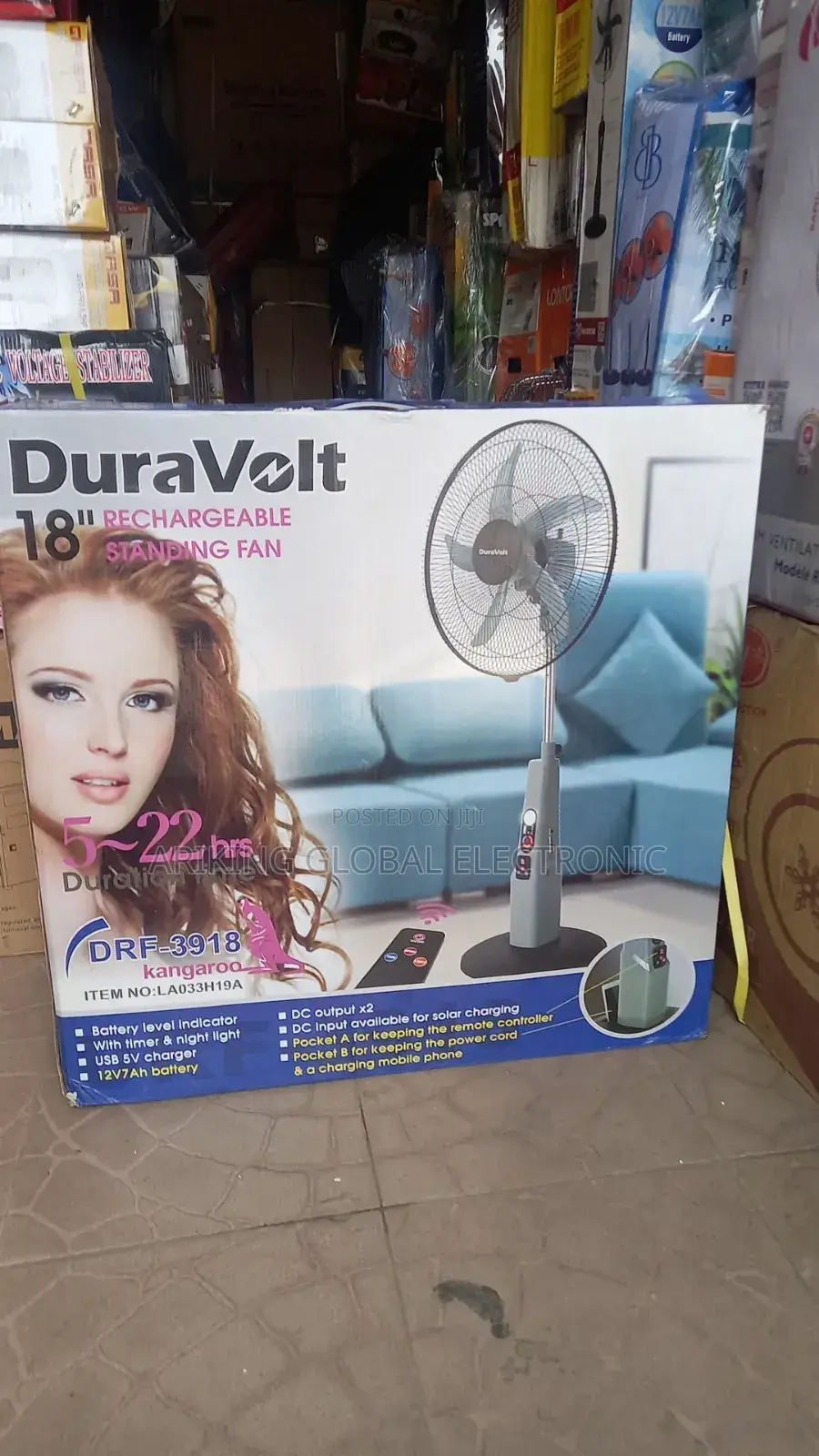 Duravoit Rechargeable Fan 18inch
