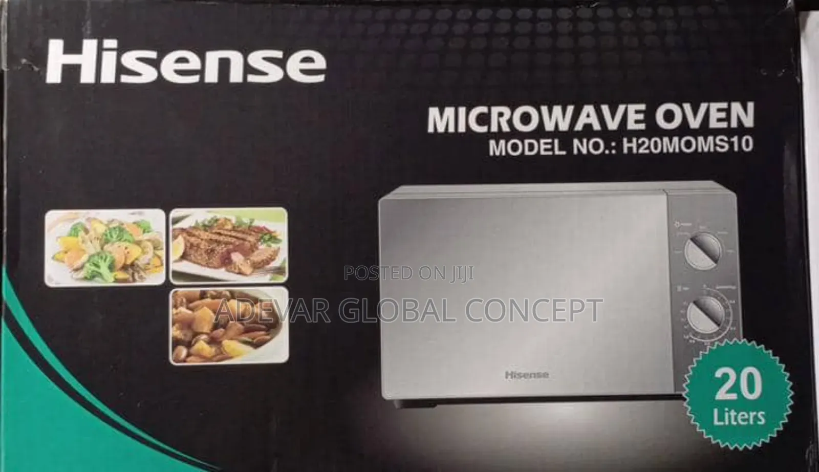 Hisense 20 Liters Manual Microwave Oven, Silver Mirror