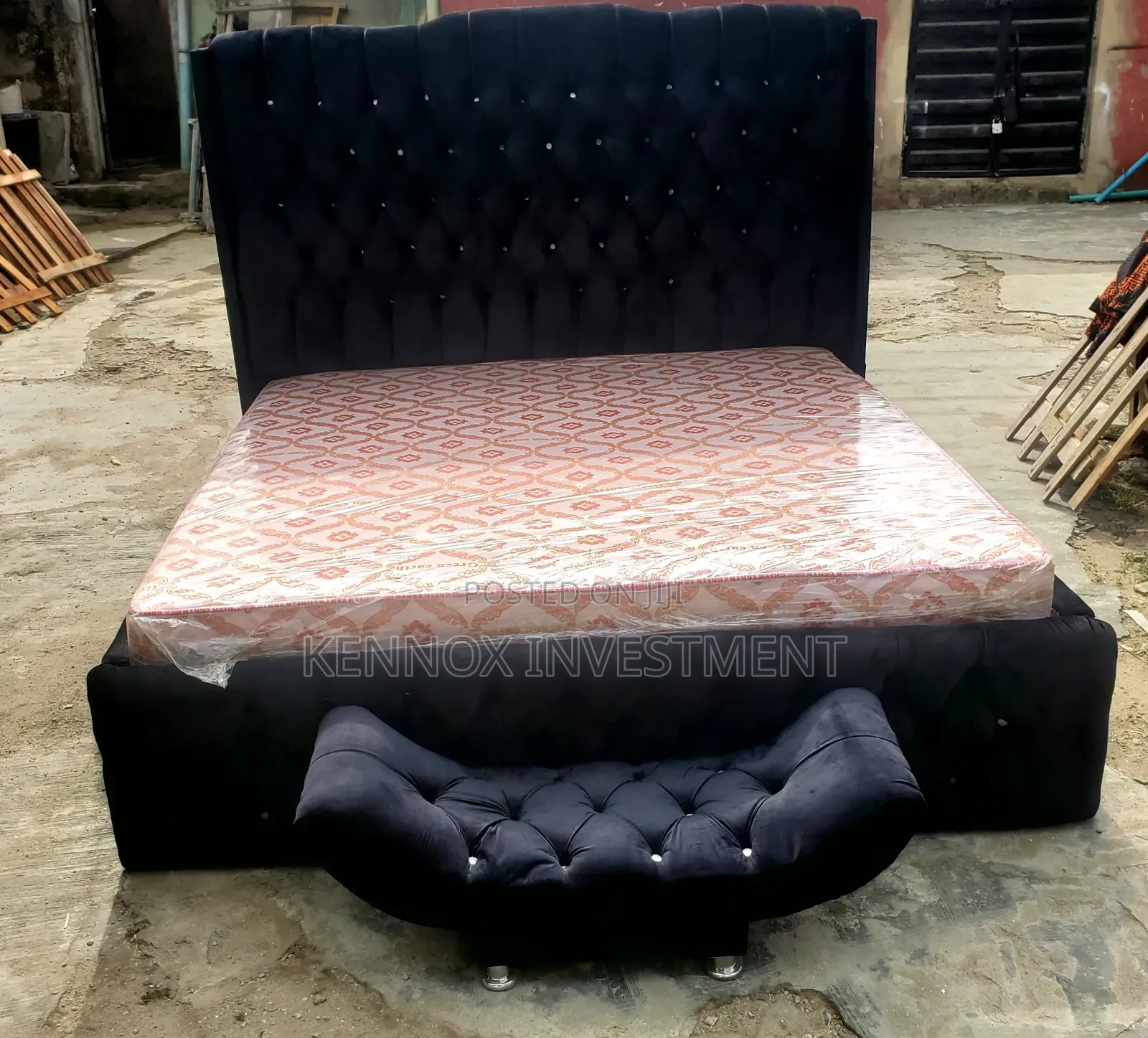 Classic Bed and Ottoman
