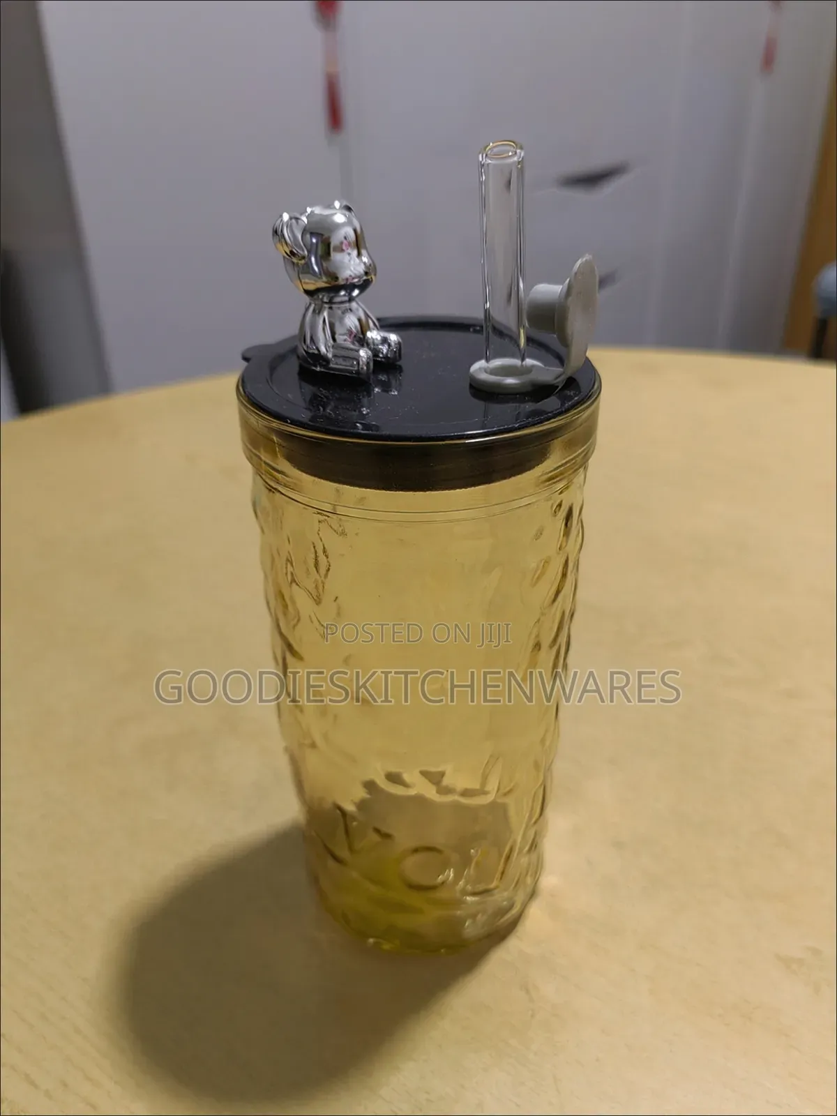 Glass Cup With Straw/ Smoothie Cup
