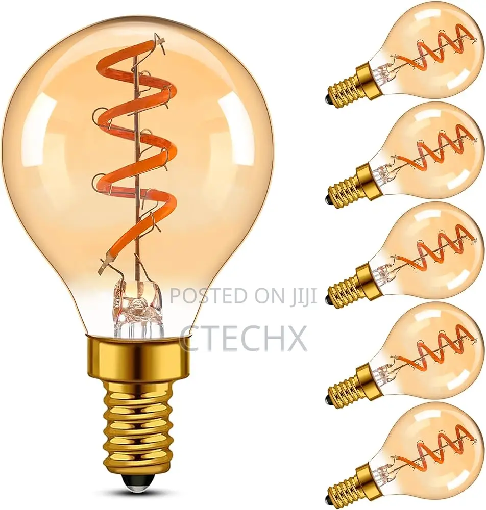 E14 Led Golfball Filament Bulb, G45 3w Globe Screw Pack of 6