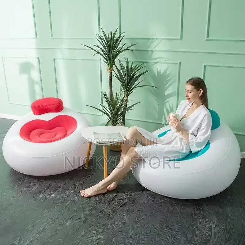 Inflatable Sofa Chair With Leg Rest and Manual Pump