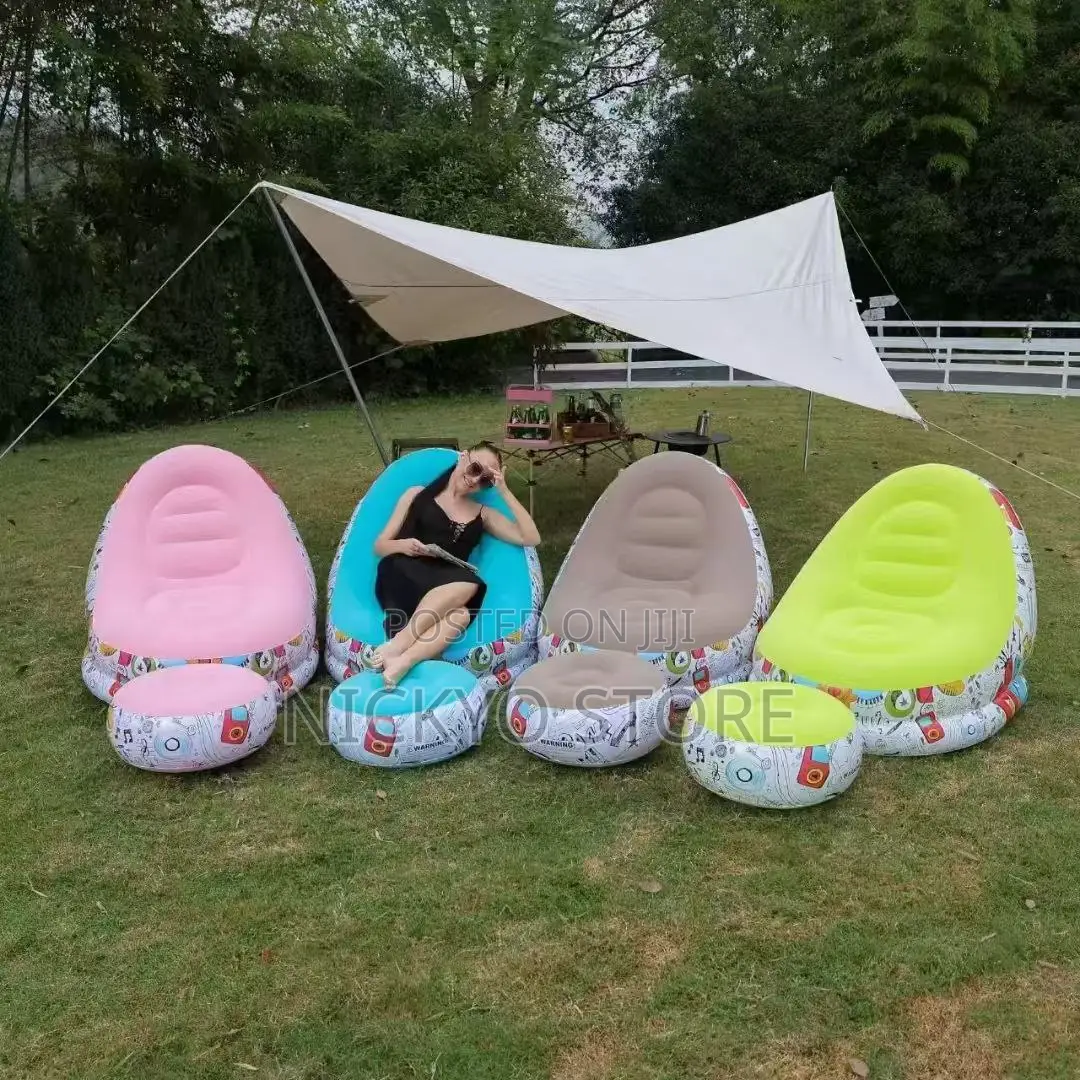 Inflatable Sofa Chair With Leg Rest and Manual Pump