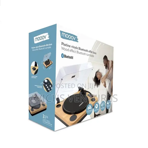 Mooov Bluetooth Turntable, Built-in Speakers, Usb Recording