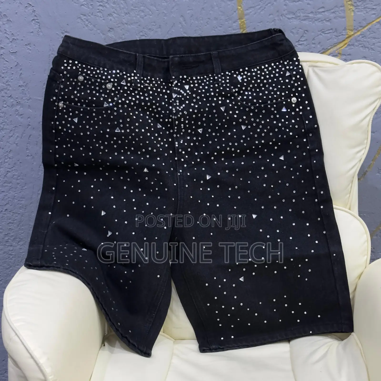 Premium Luxury Rhinestone Denim Short