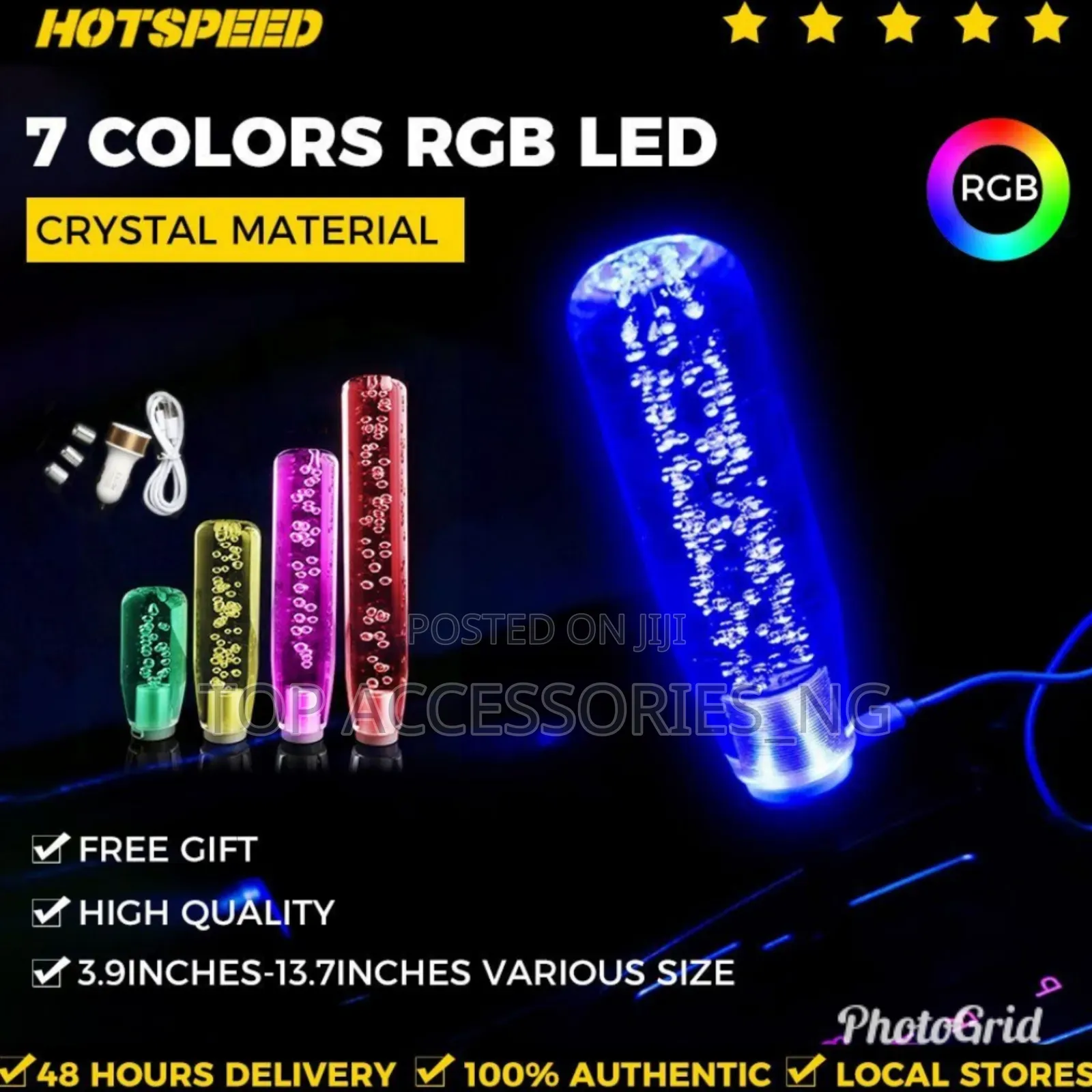 7 Colours RGB Crystal Led Gear Cover