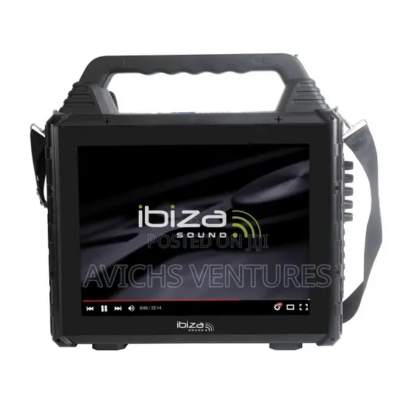 Portable Karaoke Speaker With Screen and 2x VHF Mics