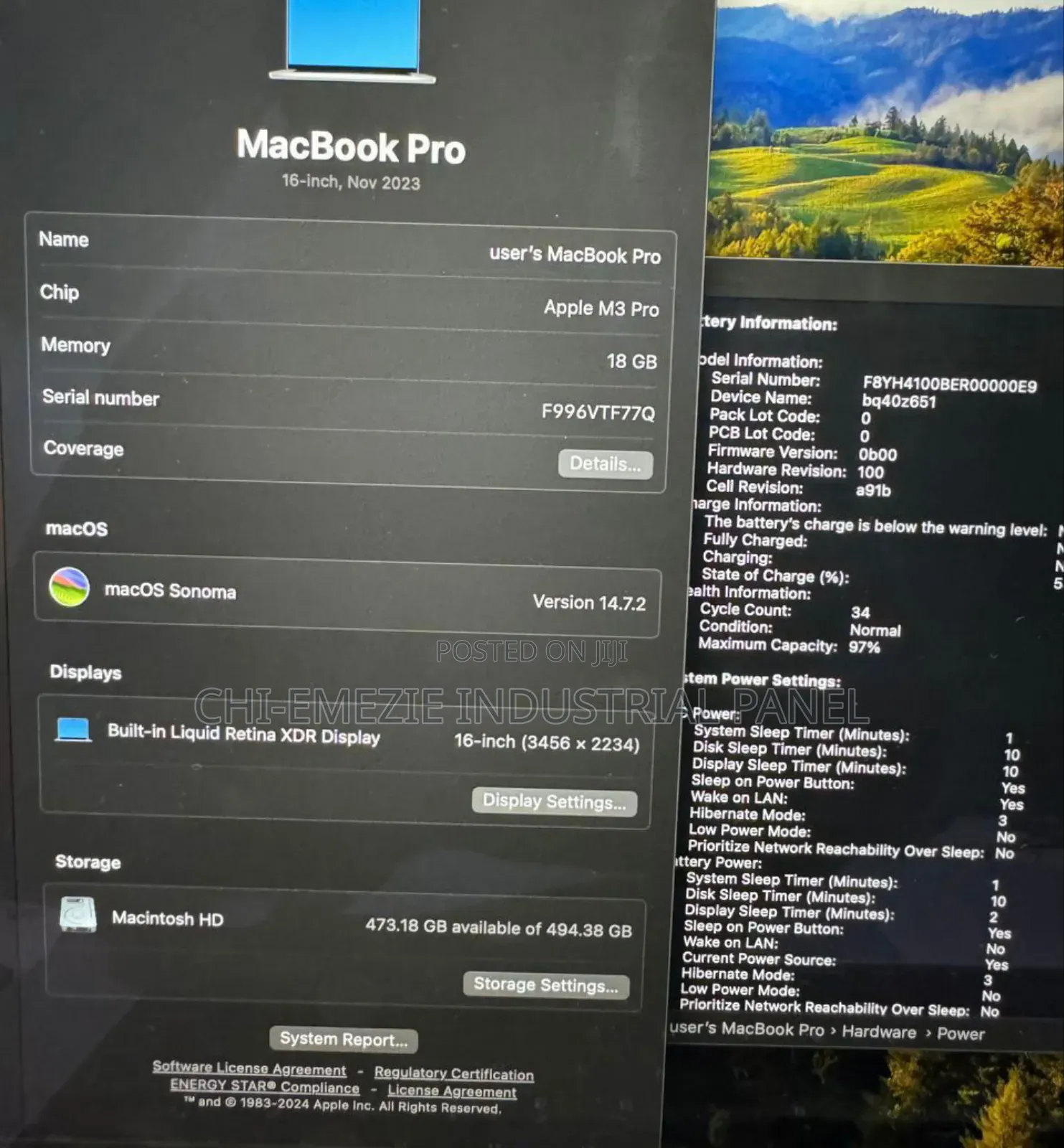 Apple MacBook Pro 2023 M3 Pro 16-inch 18GB Apple M3 Pro SSD 512GB