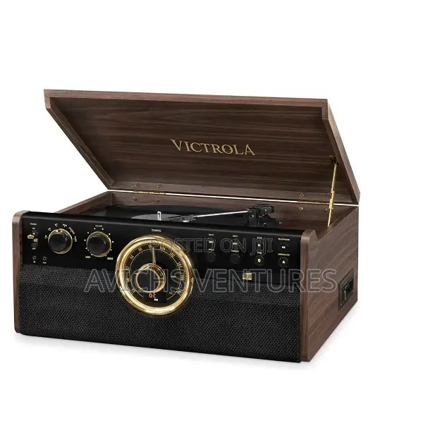 Empire 6-in-1 Bluetooth Record Player, 3-Speed Record Player