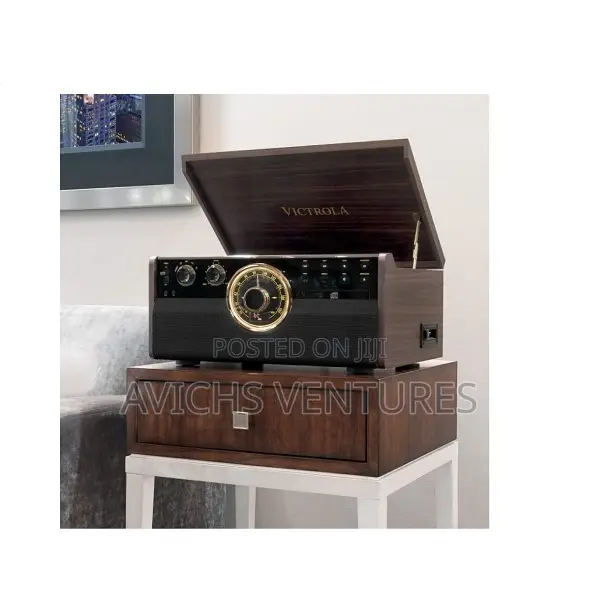 Empire 6-in-1 Bluetooth Record Player, 3-Speed Record Player