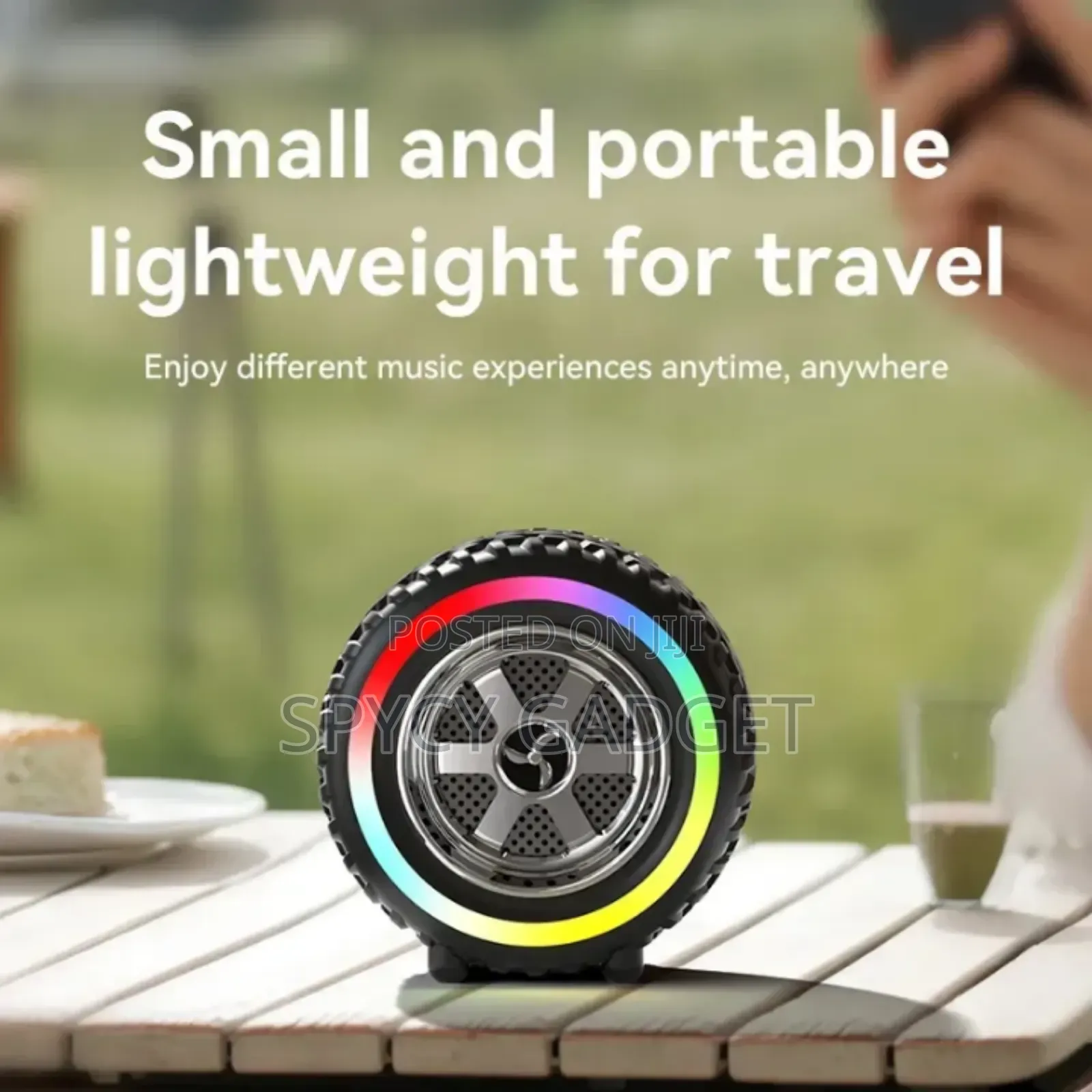 Mini RGB Led Wireless Bluetooth Speaker With Tyre Design