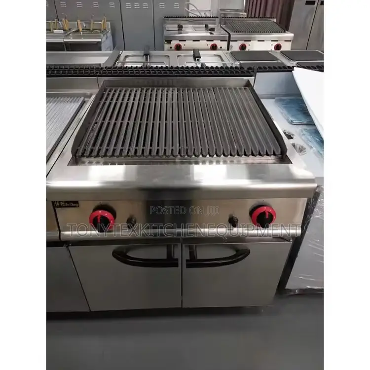 Industrial Standing Gas Lava Rock Grill