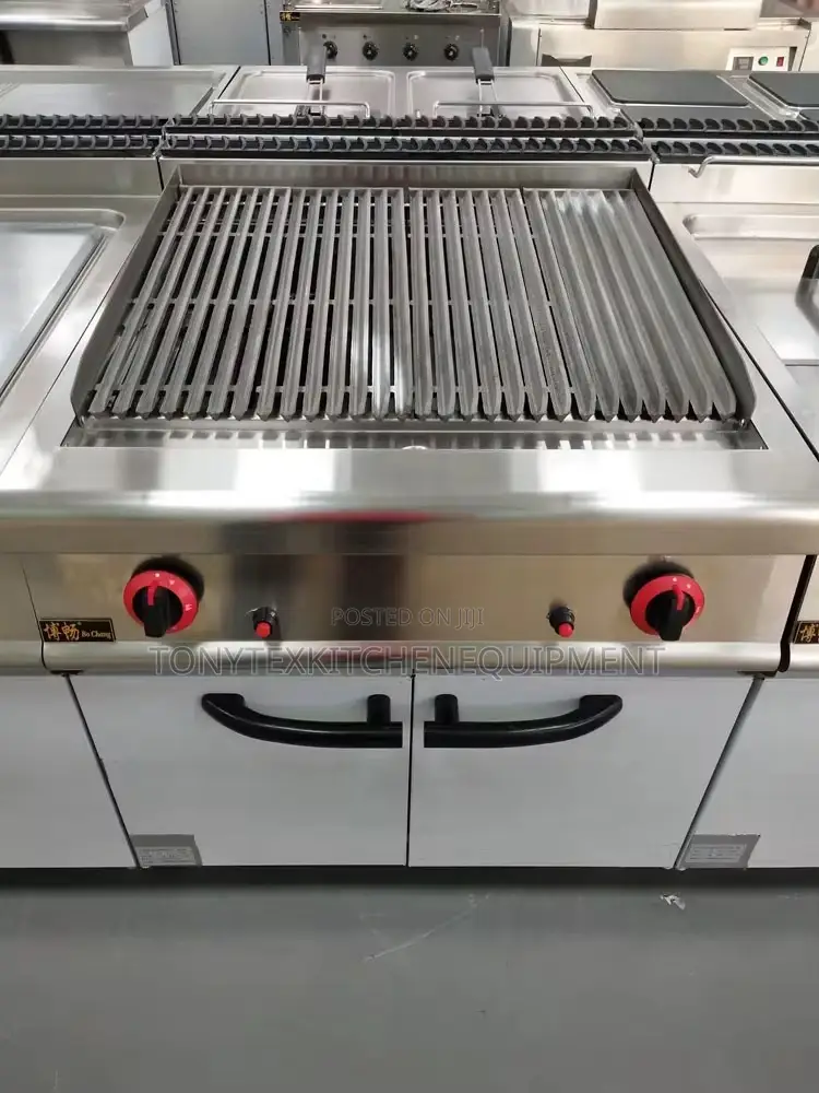 Industrial Standing Gas Lava Rock Grill
