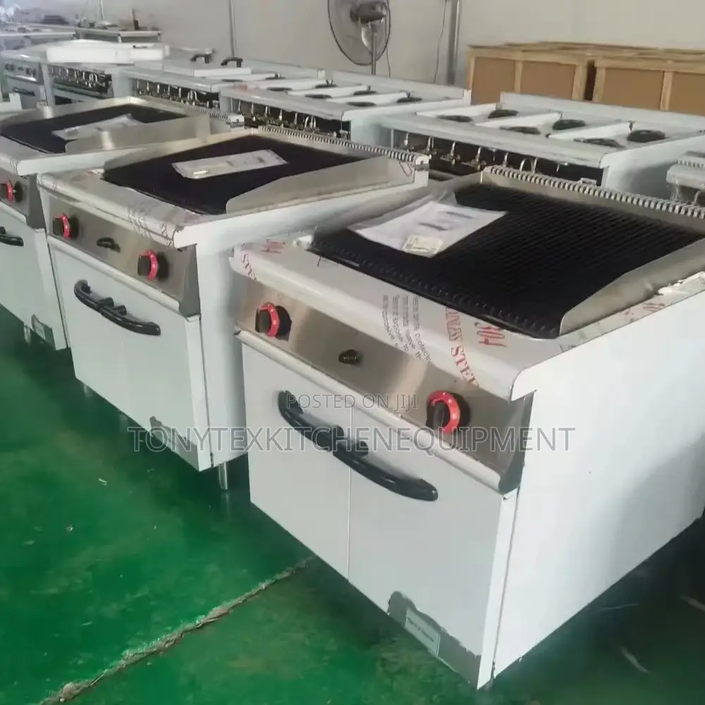 Industrial Standing Gas Lava Rock Grill