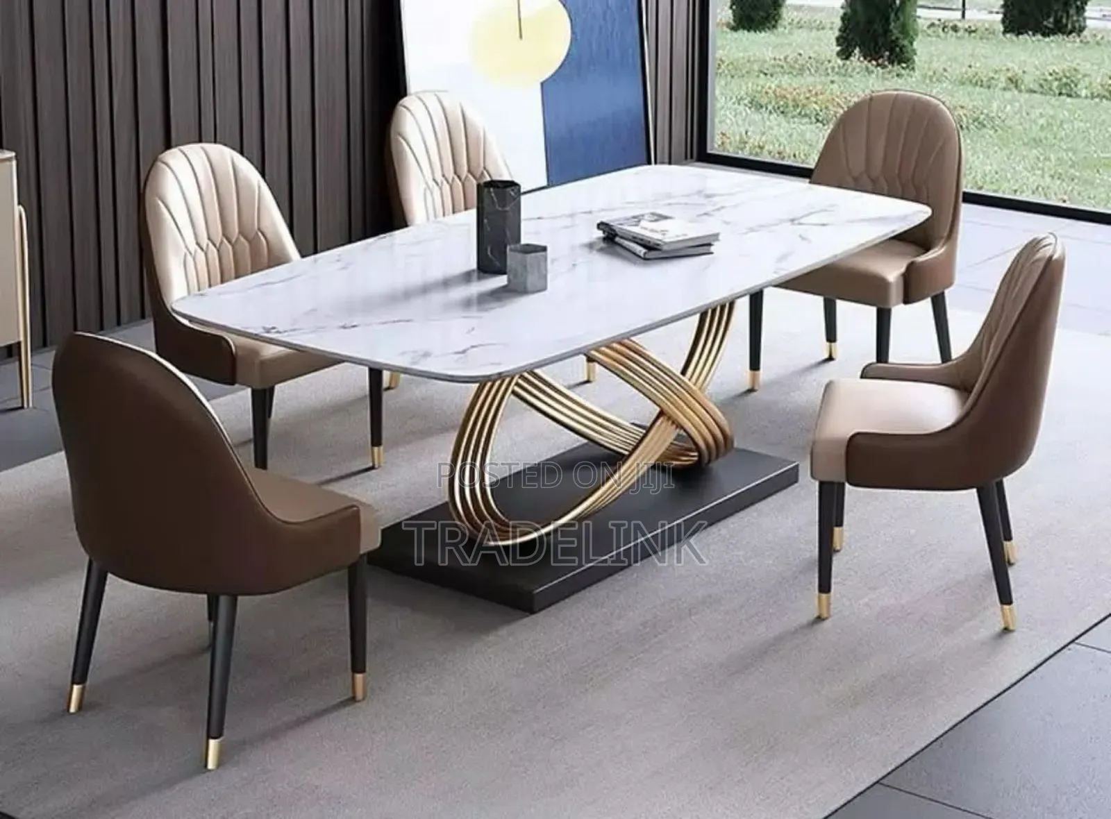 Beautiful X Leg Table With Marble Top