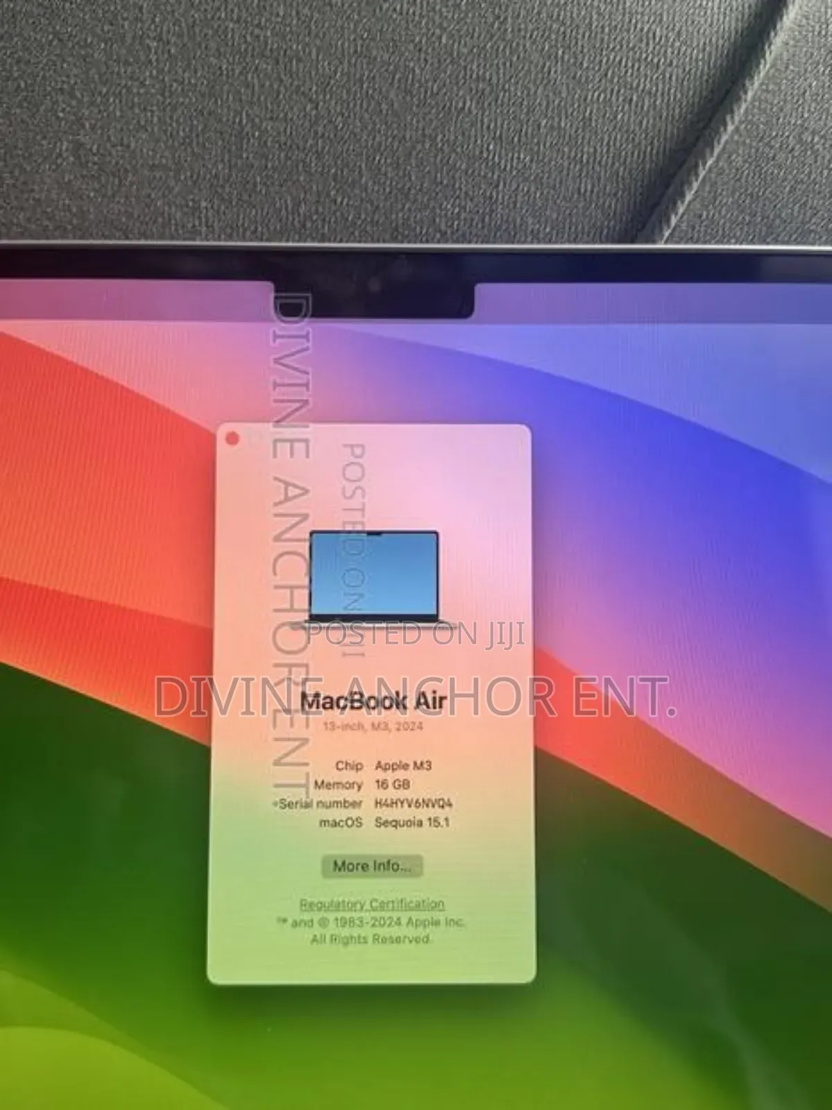 Laptop Apple MacBook Air 2024 M3 13-inch 16GB Apple M3 SSD 512GB