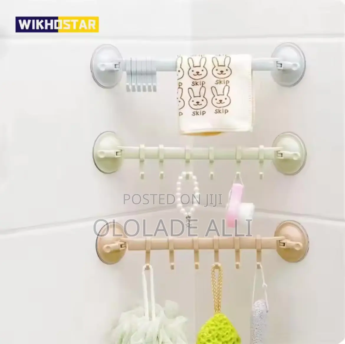 Wikhostar 6 Hooks Towel Rack Suction