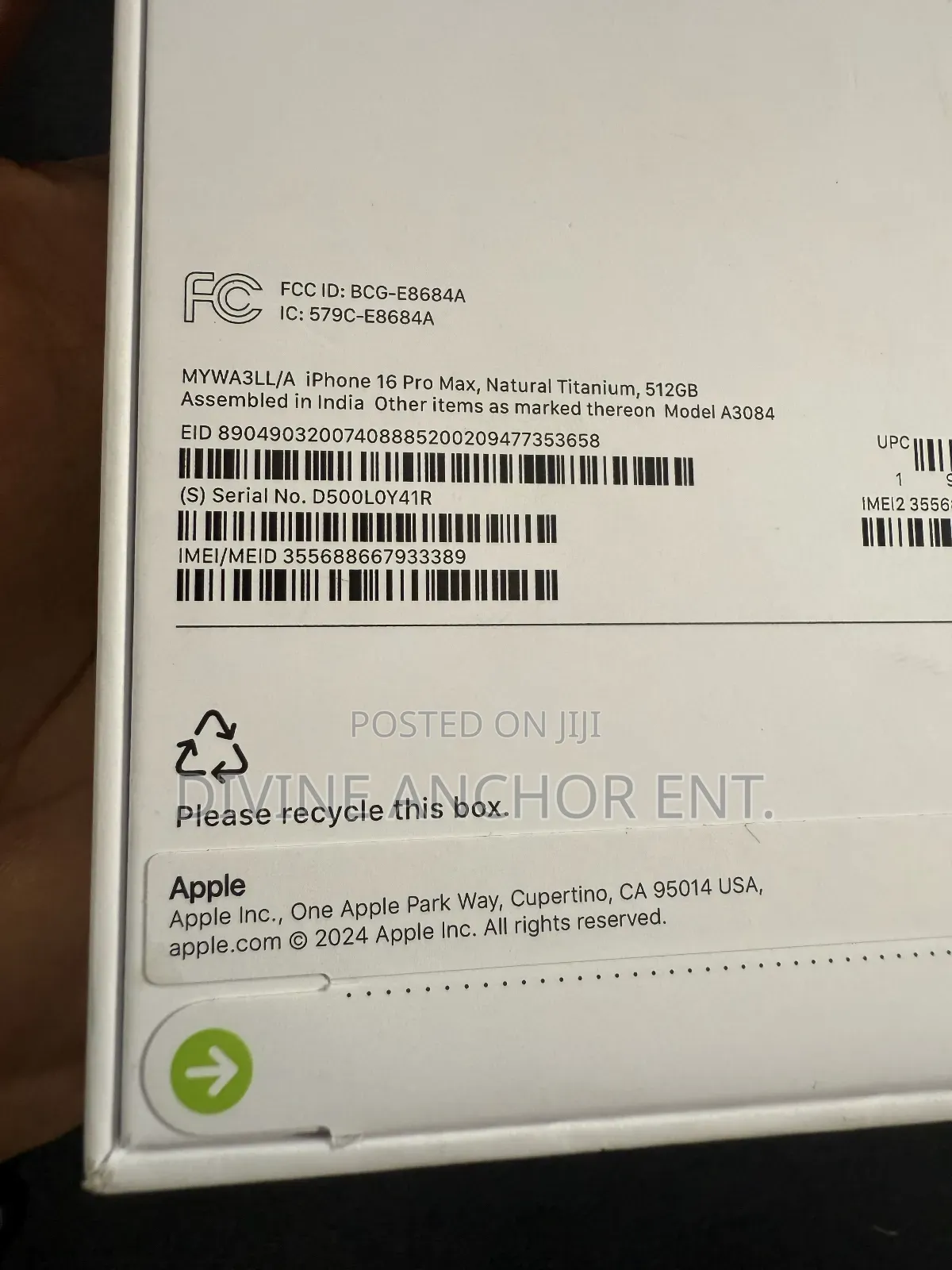 New Apple iPhone 16 Pro Max 512 GB Gray