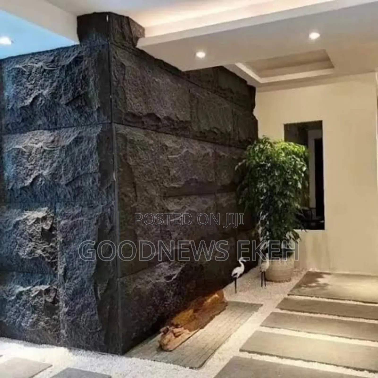 Pu Stone Skin Panels | Wall Cladding | Black Color Panel
