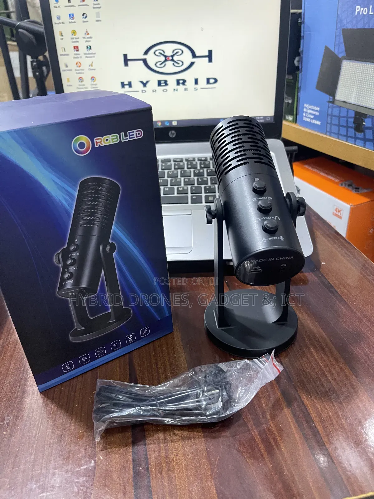 M8plus RGB Usb Microphone for Podcast Live Stream