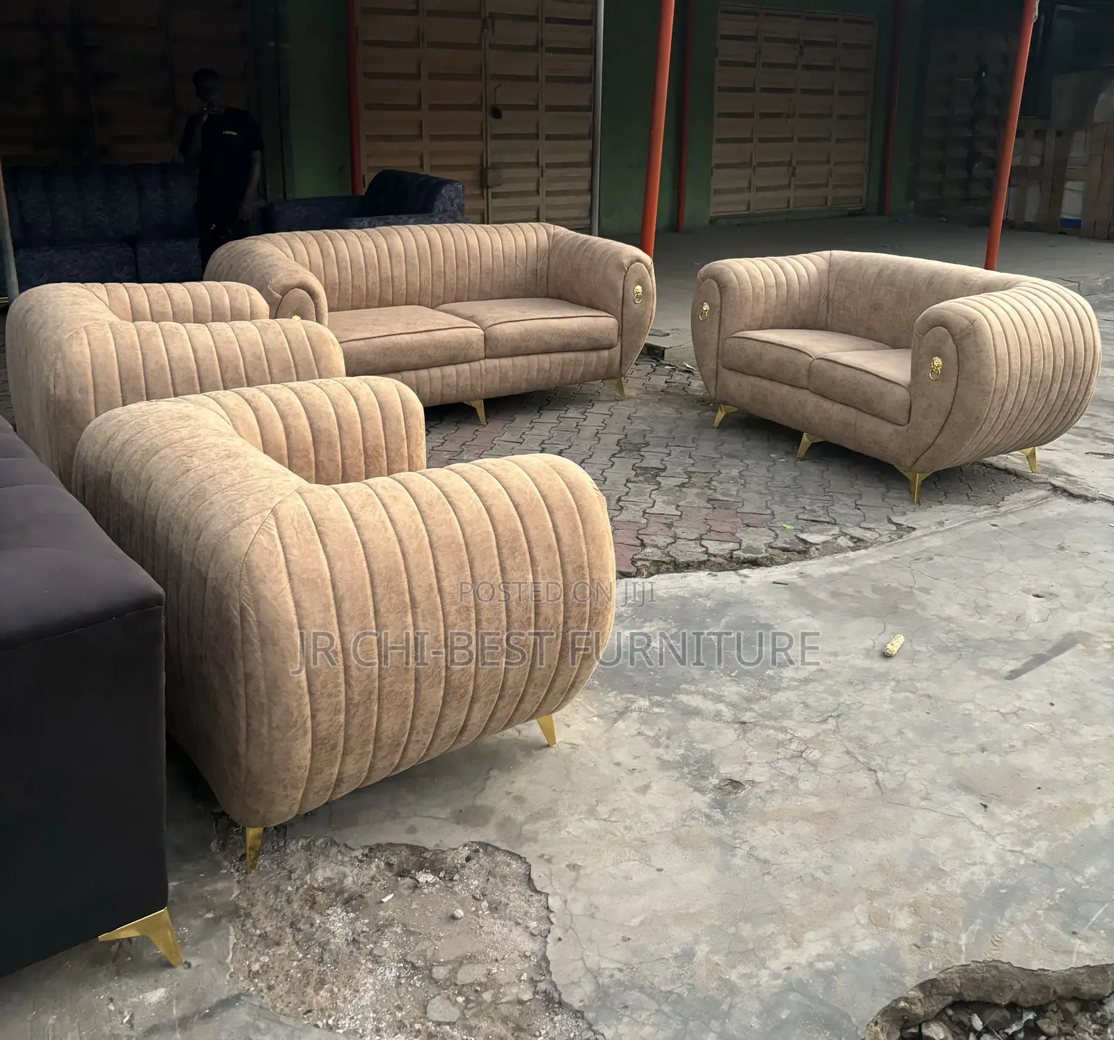 Top-Notch Set of Living Room Upholstery Fabric Sofa Chairs