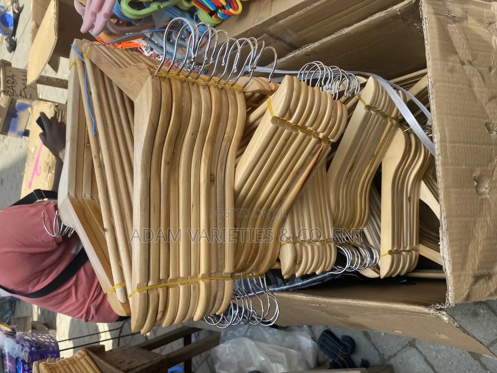Quality Wooden Bamboo Cloth Hangers. 10pcs