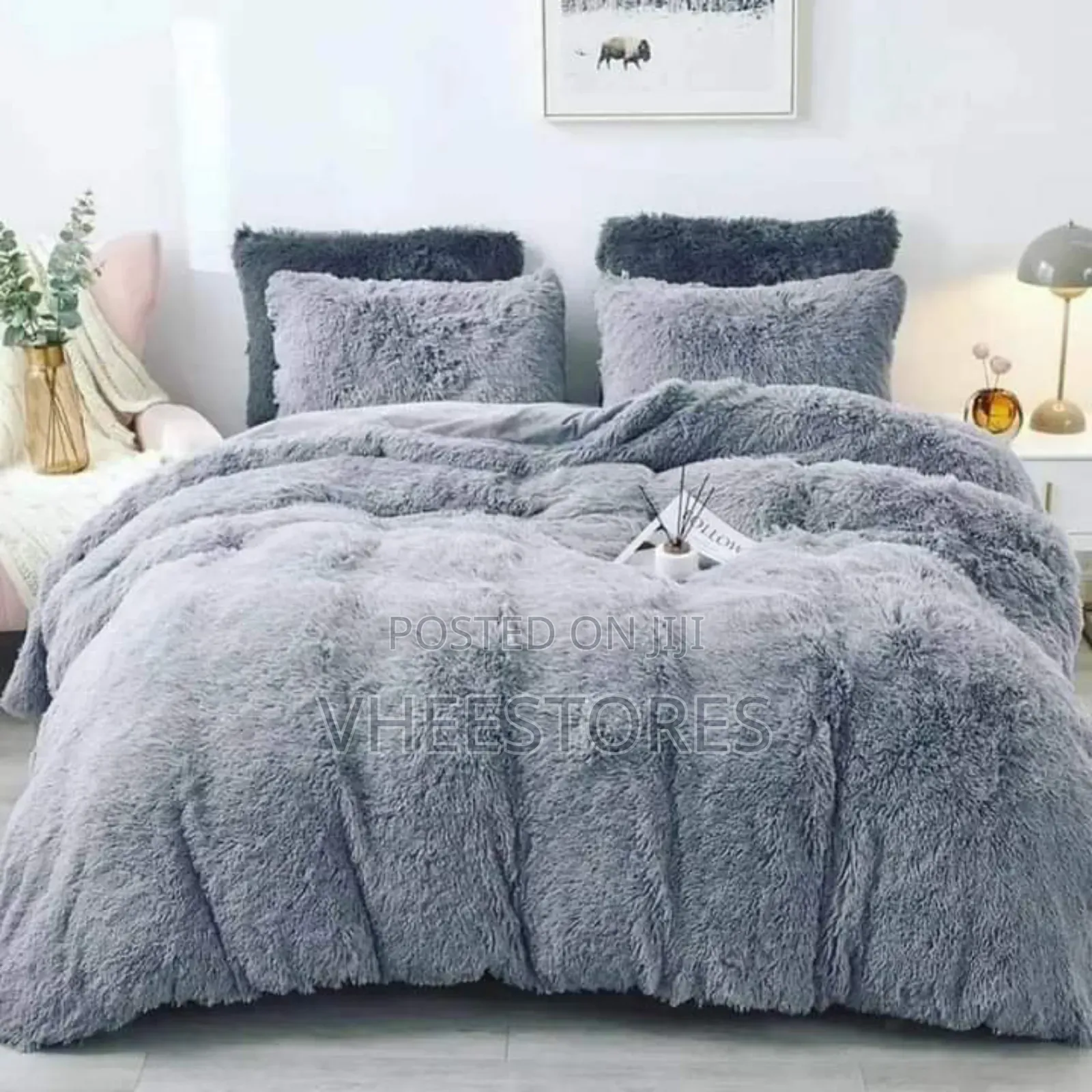 Shaggy Beddings (1shaggy Duvet+Pillowcases+1plain Bedsheet)