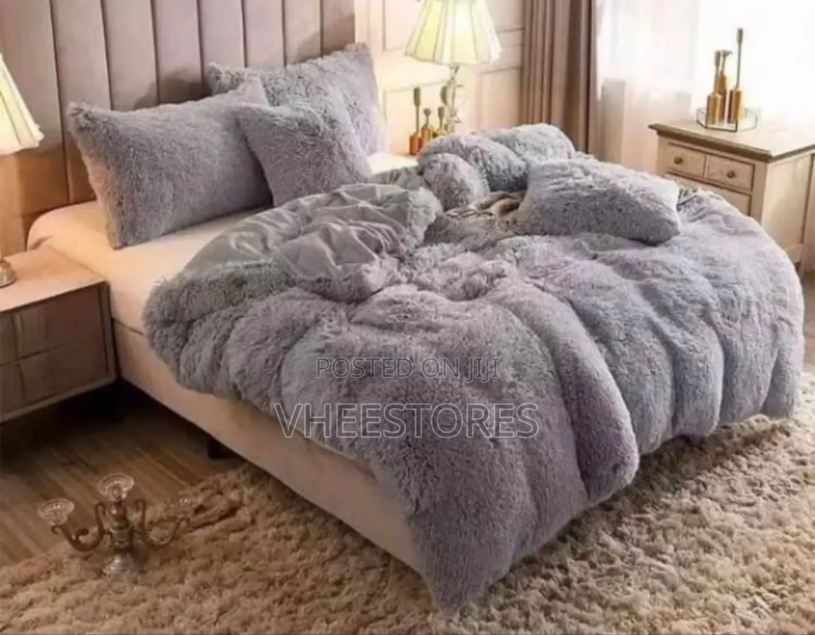 Shaggy Beddings (1shaggy Duvet+Pillowcases+1plain Bedsheet)