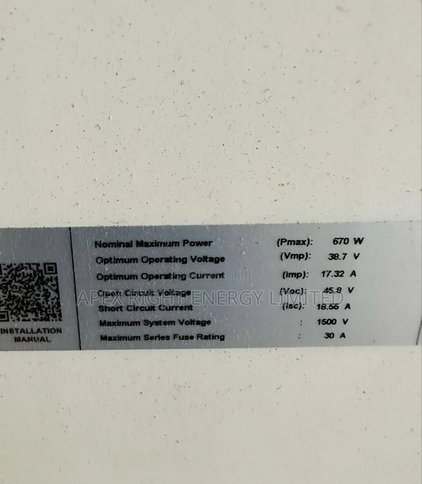 670watts Canadian Mono Crystalline Panel 144 Cells