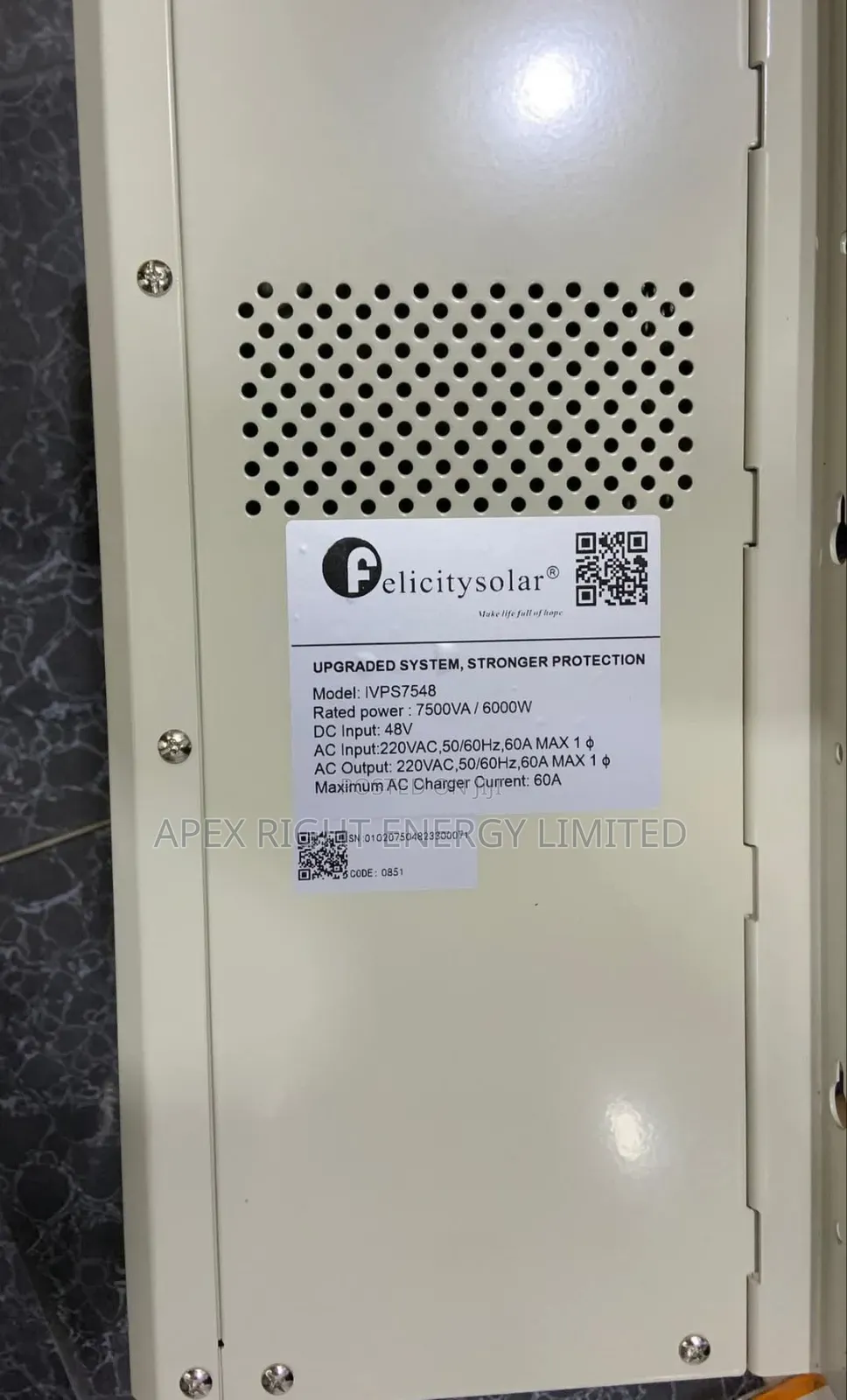 7.5kva Felicity Inverter Ivps 48volts