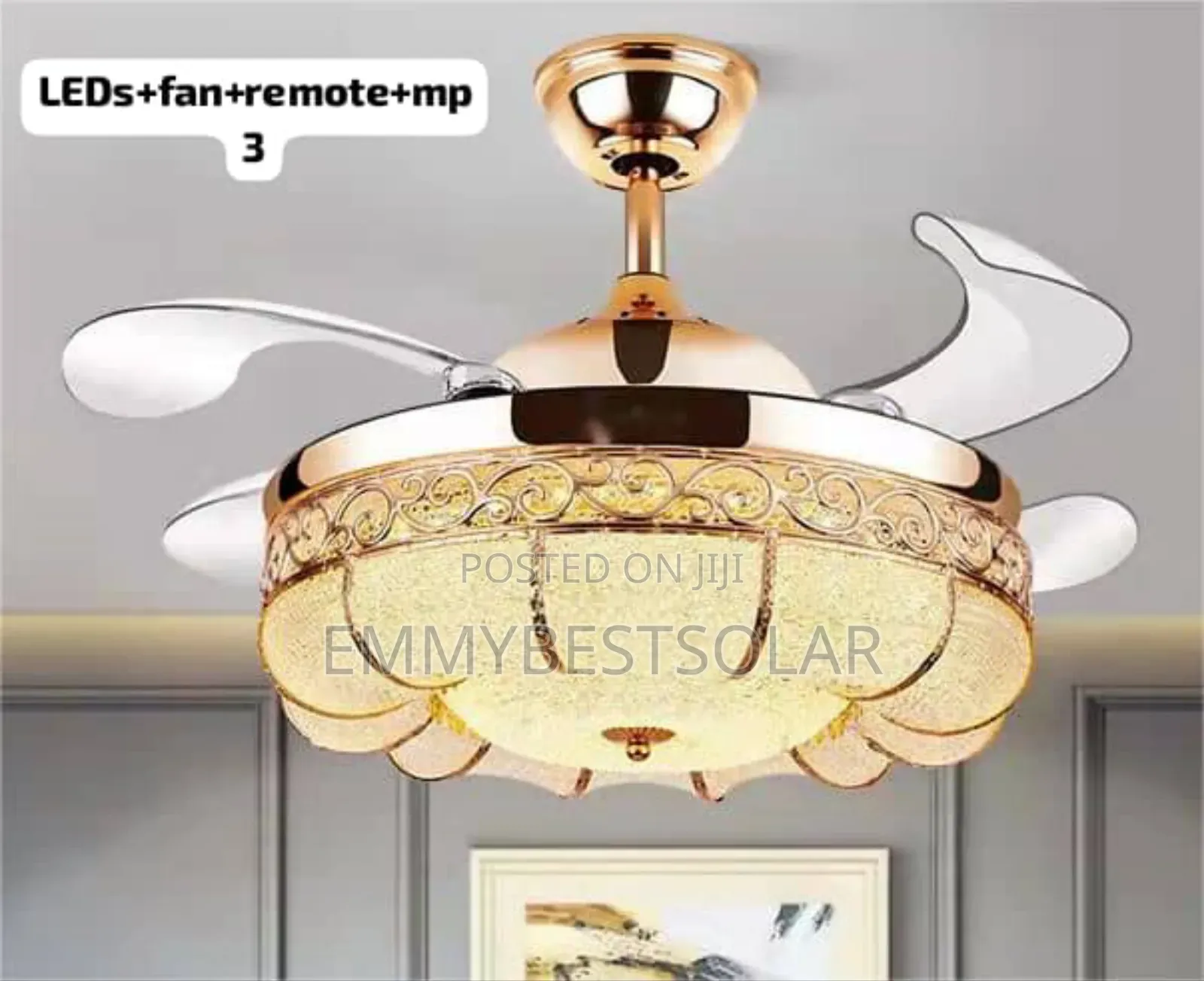 Led +Mp3 Fan Chandelier Light