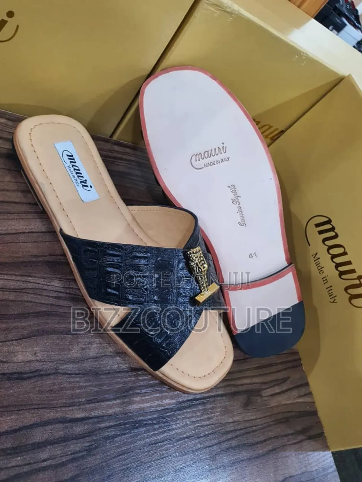 Original Italian Mauri Leather Slippers Available in Store