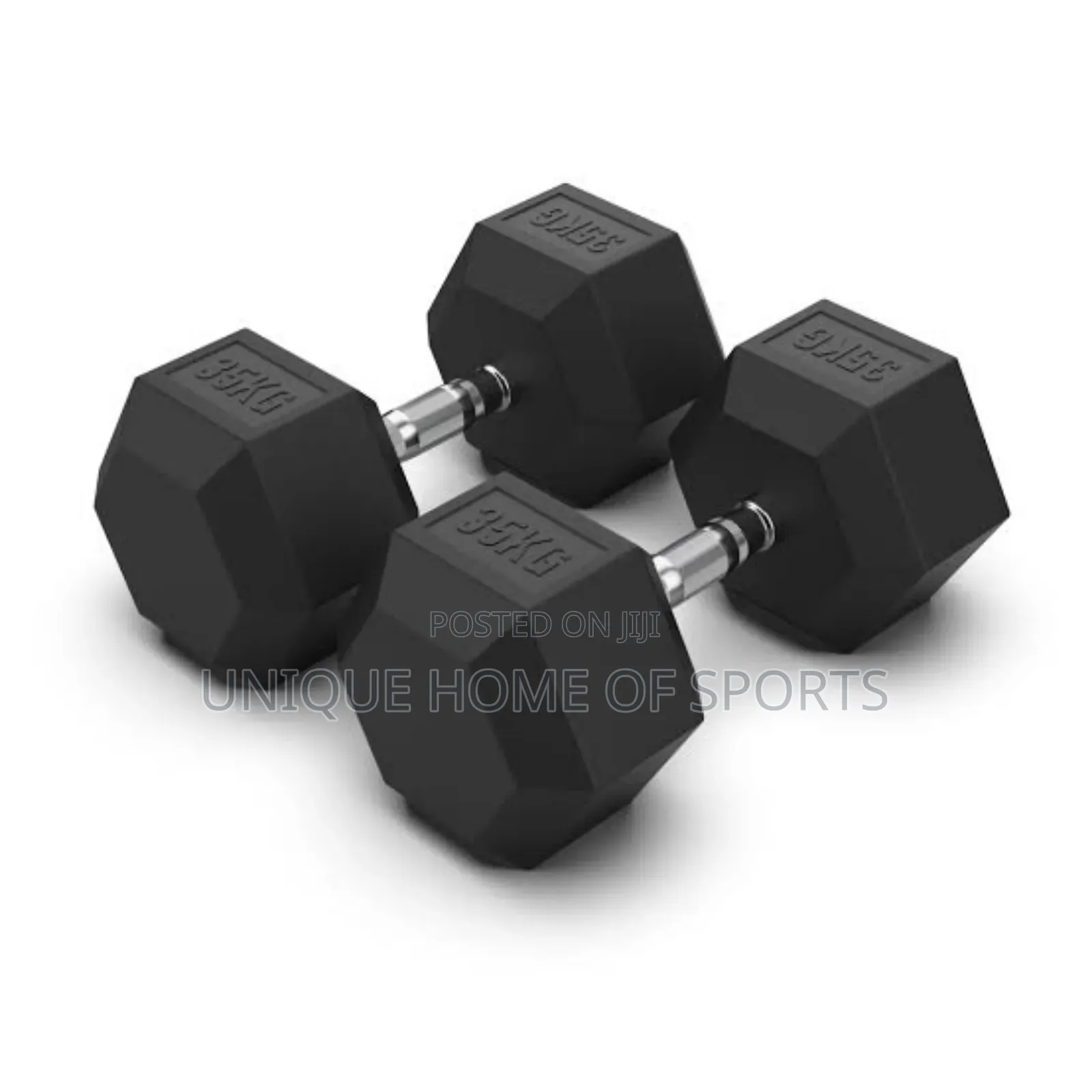 A Pair Of 35kg Hex Dumbells