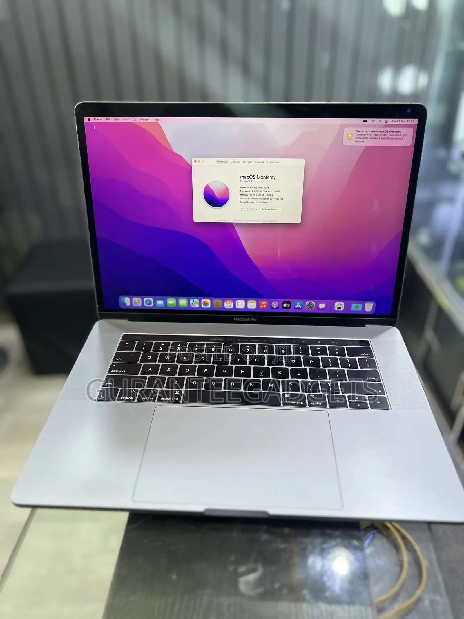 Laptop Apple MacBook Pro 2019 16GB Intel Core i9 SSD 512GB