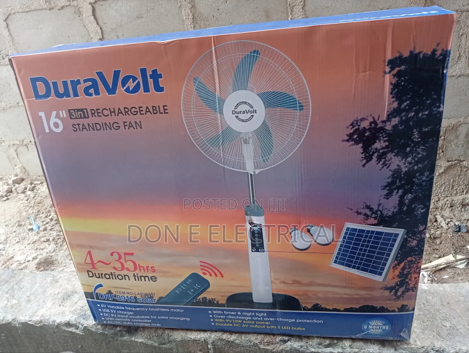 Solar Nd Rechargeable Fan 16inches