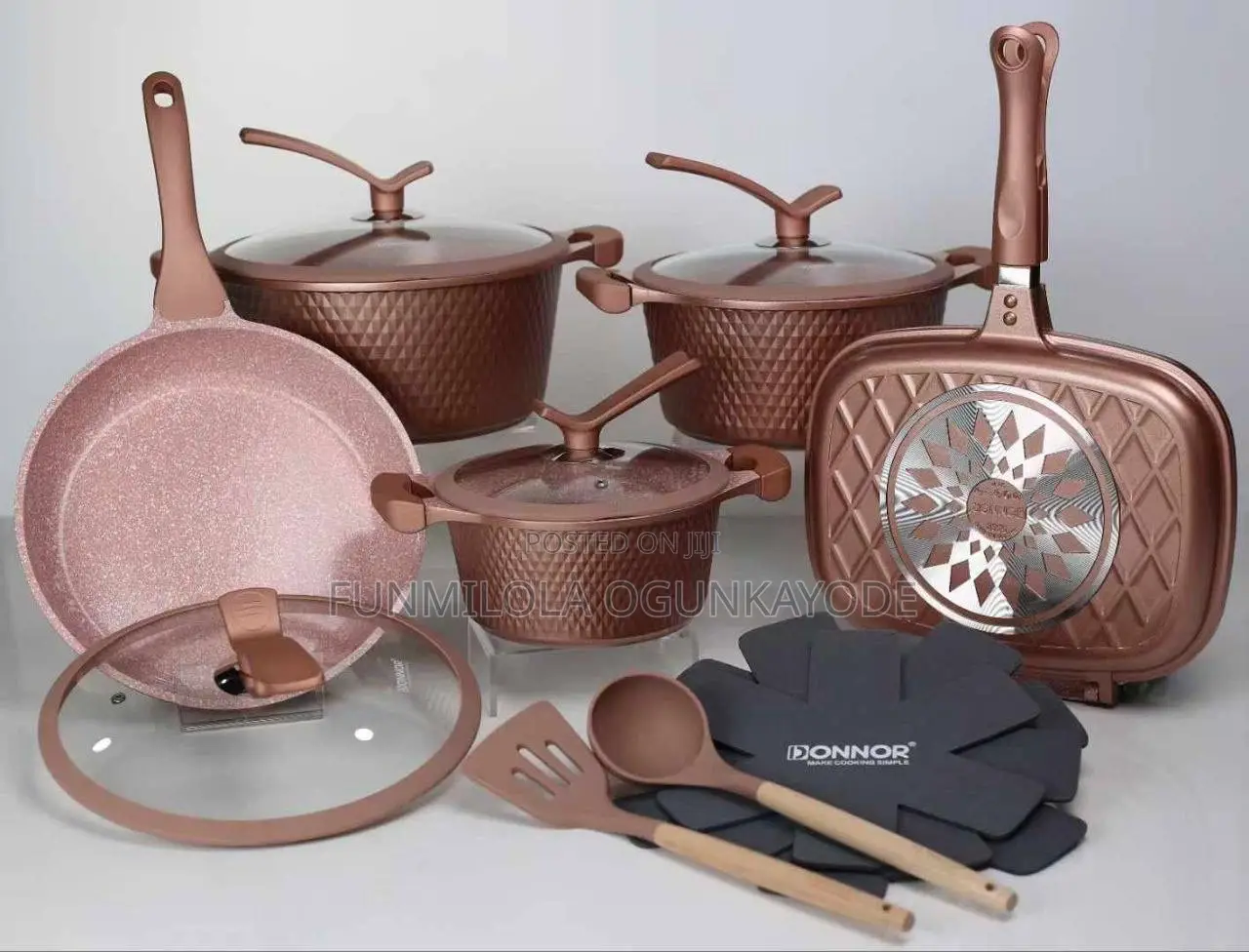 Granite Pot Sets With Grill Pan