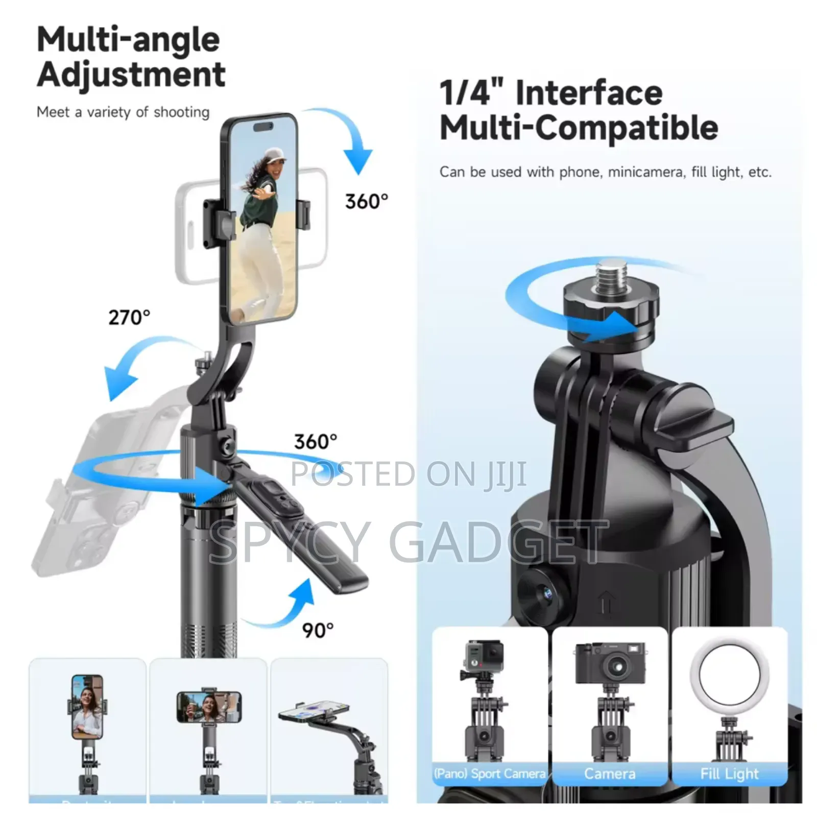 Ai Auto Face Track Selfie Stick Quadrapod Gimbal Stabilizer