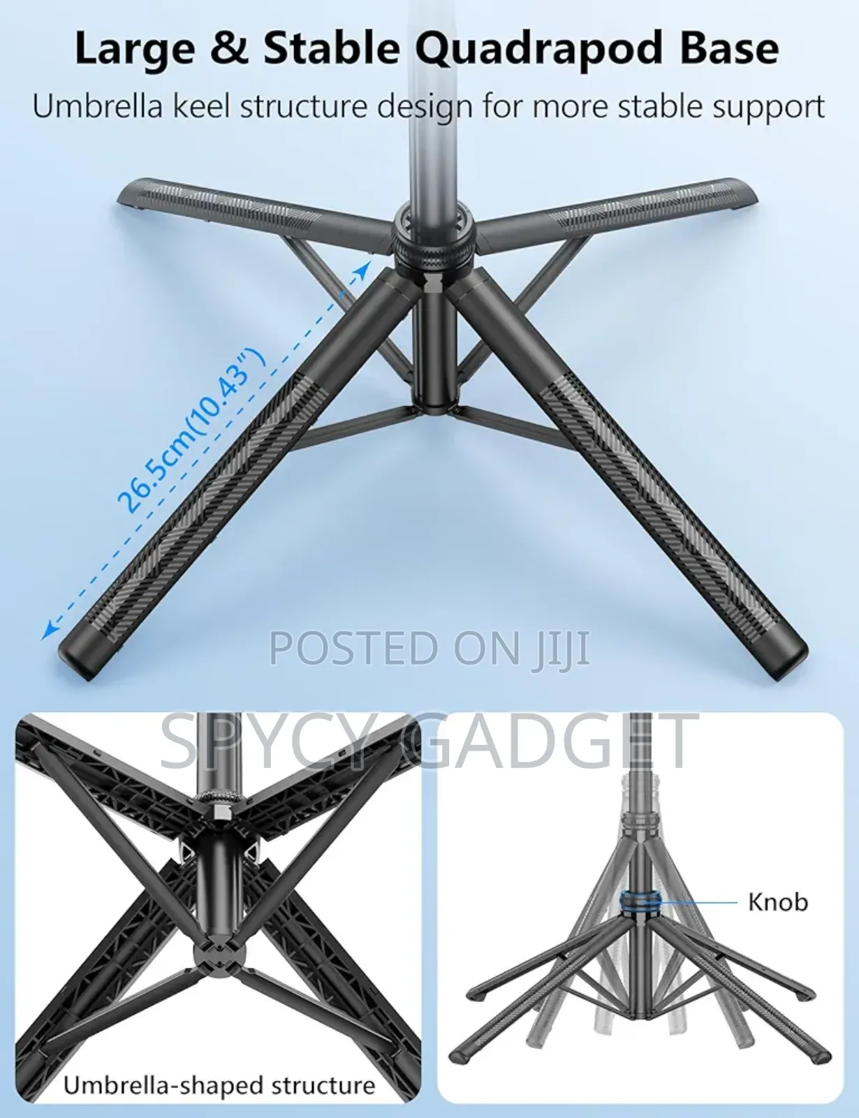 64" Auto Face Tracking Selfie Stick Quadrapod Stand Gimbal