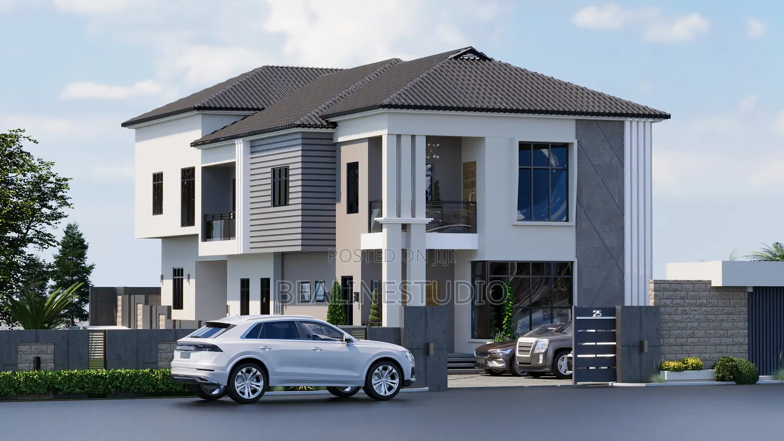 Elegant Hip Roof Design Style/ Housing Design