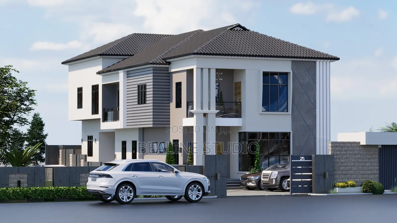 Elegant Hip Roof Design Style/ Housing Design