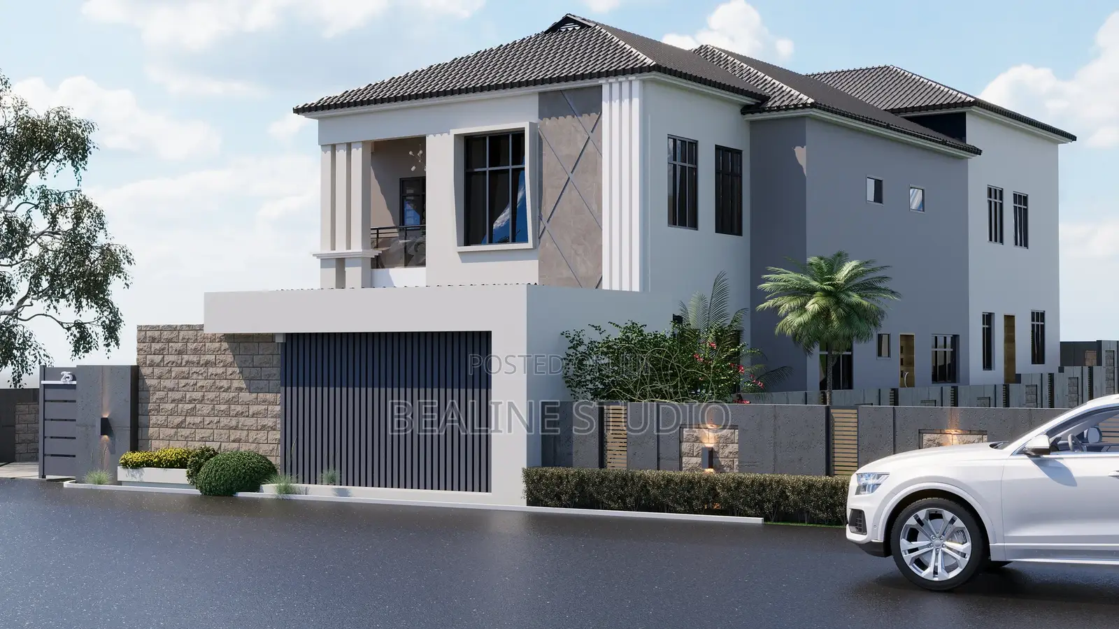 Elegant Hip Roof Design Style/ Housing Design
