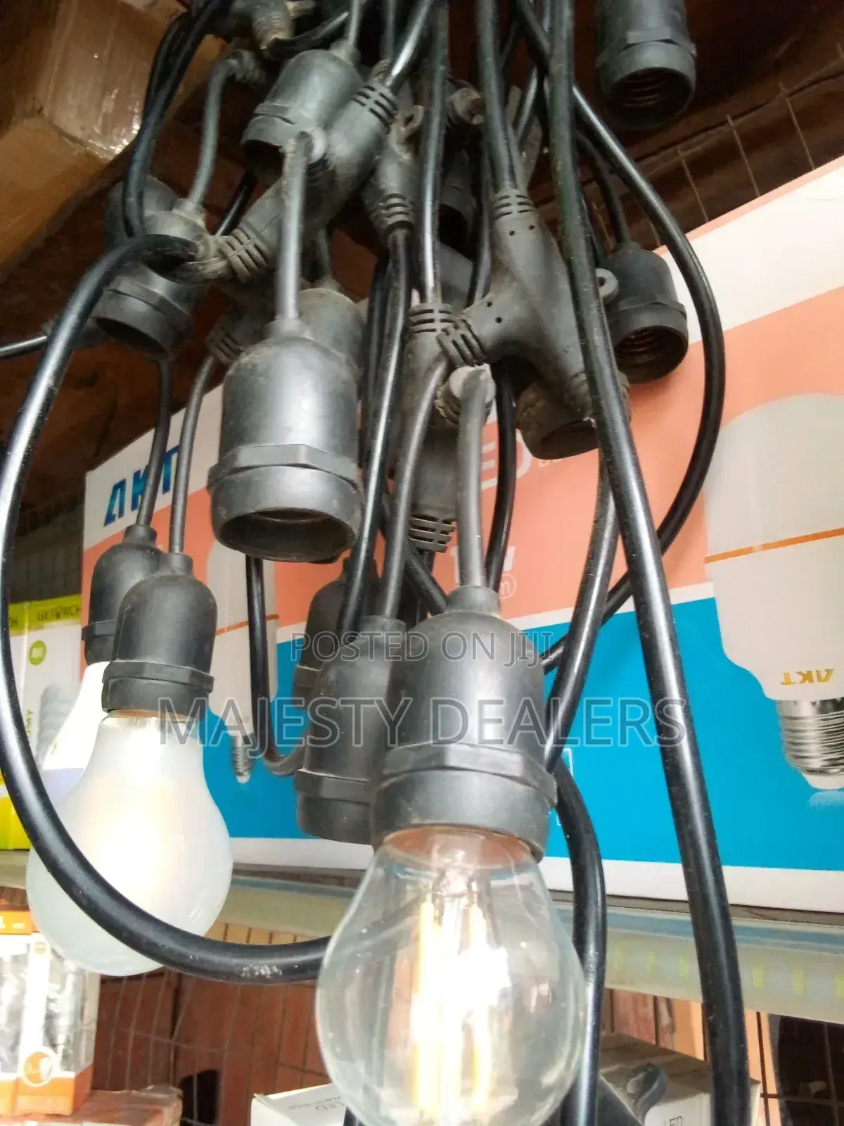 Rope Lampholder Light All 10 Meters Black Proof in One Bulbs