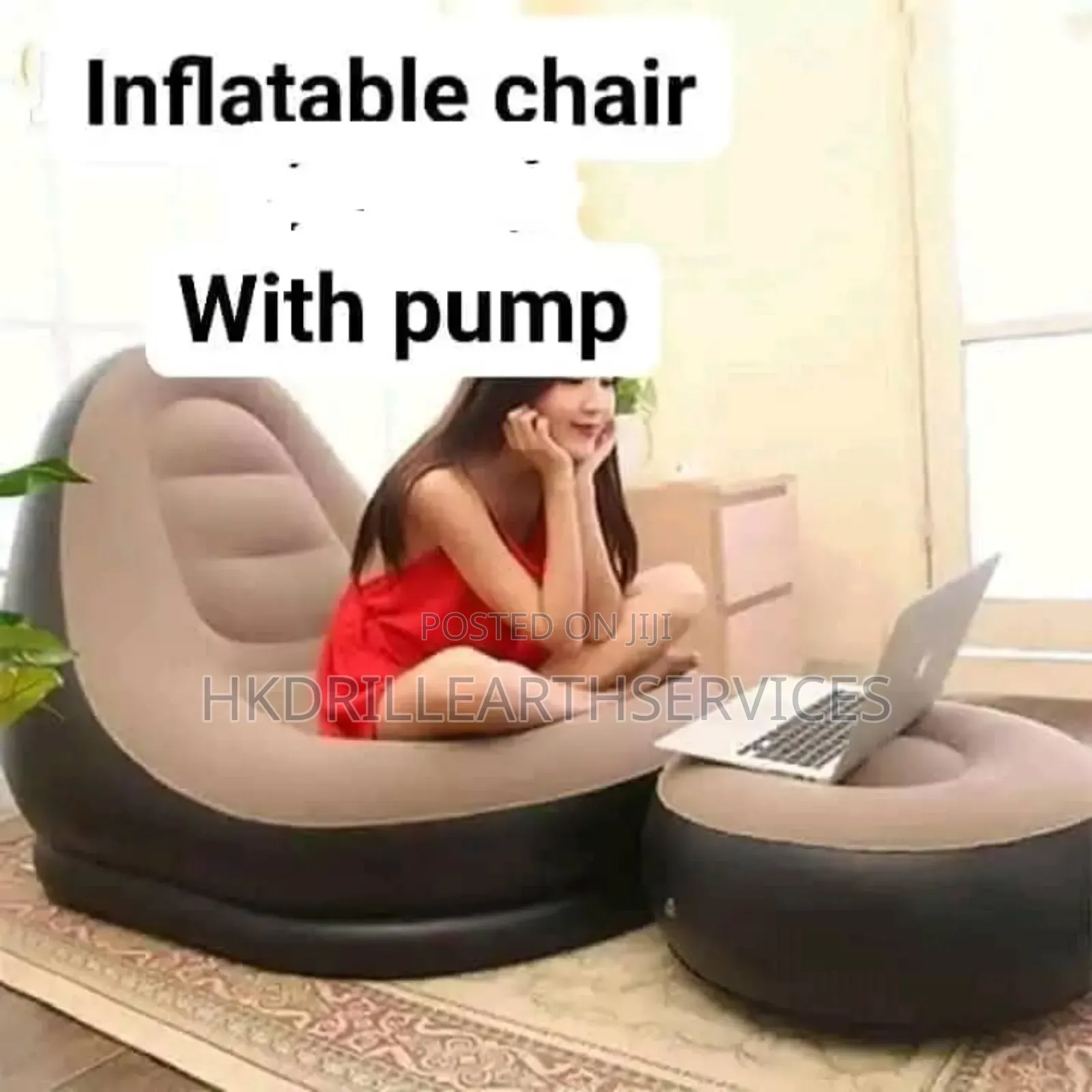 Inflatable Sofa Chair With Leg Rest and Pump